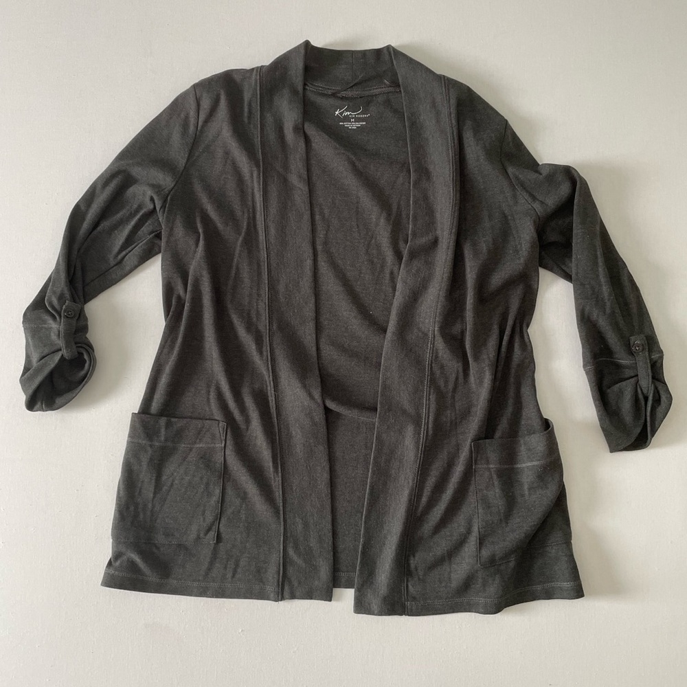 Kim Rogers Gray Knit Cardigan with Pockets